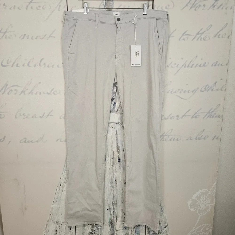 Edwin Otis Chino Mens‎ 38 Stone Grey Stretch Straight Leg Pants NWT $168